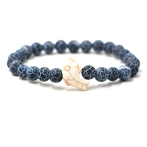 GMJGCIRVC Perlenarmbänder, 8 mm Steinarmband Frauen Stretch Armbänder 29,2 cm von GMJGCIRVC