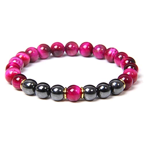 GMJGCIRVC Perlenarmbänder, 8 mm Steinarmband Frauen Stretch Armbänder 29,2 cm von GMJGCIRVC