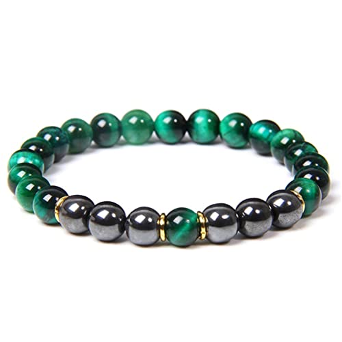 GMJGCIRVC Perlenarmbänder, 8 mm Steinarmband Frauen Stretch Armbänder 29,2 cm von GMJGCIRVC