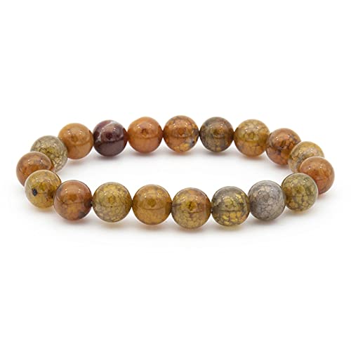 GMJGCIRVC Perlenarmbänder für Frauen, 10 -mm -Steinarmband -Damens Stretch Perlenarmbänder von GMJGCIRVC