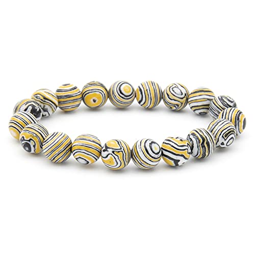 GMJGCIRVC Perlenarmbänder für Frauen, 10 -mm -Steinarmband -Damens Stretch Perlenarmbänder von GMJGCIRVC