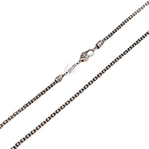GMJGCIRVC Pure Sterling Silber Frauen Männer Halskette Weizenfroxtailkette Vajra Clasp-24 in von GMJGCIRVC