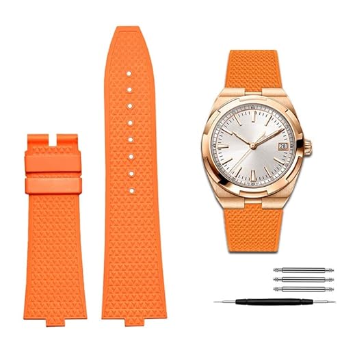 GMJGCIRVC Quick Disassembly Fluororubber Watch Strap for VC Series 4500V 5500V 7900V Convex Interface 7mm Watchband (Color : Orange-No Buckle, Size : 24-7mm) von GMJGCIRVC