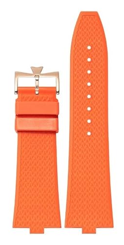 GMJGCIRVC Quick Disassembly Fluororubber Watch Strap for VC Series 4500V 5500V 7900V Convex Interface 7mm Watchband (Color : Orange-No Buckle, Size : 24-7mm) von GMJGCIRVC