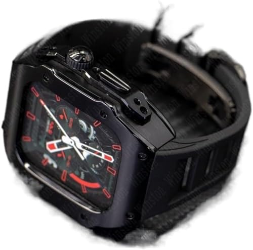 GMJGCIRVC RM Style Edelstahl-Uhrengehäuse + Gummi-Uhrenarmband, Mod-Kit, für Ultra 8, 7, 6, 5, 4, SE, 49 mm, 45 mm, 44 mm, Gummi-Uhrenarmband-Modifikationsset von GMJGCIRVC