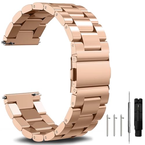 GMJGCIRVC Schnellveröffentlichung Edelstahl Uhr Watch Band Metal Matt gebürstete Uhrengurt 18mm 20mm 22mm Smartwatch Ersatzband Männer Frauen Frauen von GMJGCIRVC
