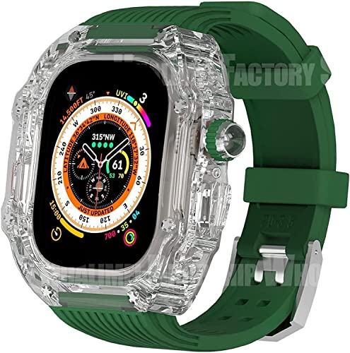 GMJGCIRVC Transparent Watch Cover Silicon Sport Watch Band Mod Kit ， für Ultra 8 7 6 5 4 SE 44 mm 45 mm 49mm Serie Ersetzen Sie den Uhrengurt von GMJGCIRVC