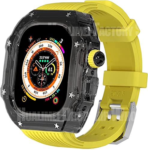 GMJGCIRVC Transparent Watch Cover Silicon Sport Watch Band Mod Kit ， für Ultra 8 7 6 5 4 SE 44 mm 45 mm 49mm Serie Ersetzen Sie den Uhrengurt von GMJGCIRVC
