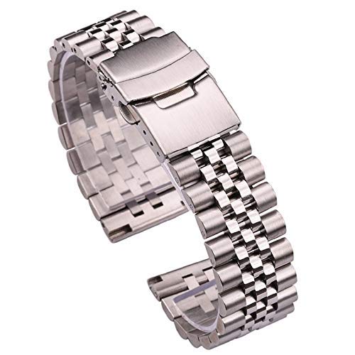 GMJGCIRVC Uhrengurt Edelstahl Uhrenbänder Frauen Armband 18mm 20 mm 22 mm 24 mm silberne End -End -Uhr -Band -Gurt -Uhrzubehör Accessoires von GMJGCIRVC