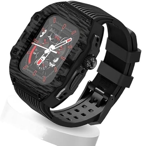 GMJGCIRVC Ultra 49 mm Fluor Gummi -Uhrengurt Kohlenstofffasermodifikation Kit ， für Ersatzabdeckungsgurt ， für iWatch 8 7 6 5 4 Se 45mm 44 mm von GMJGCIRVC