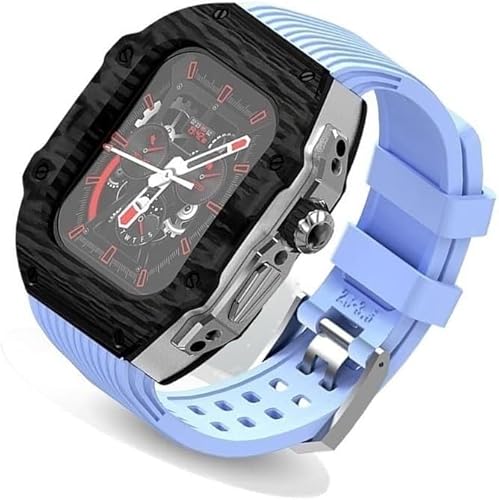 GMJGCIRVC Ultra 49 mm Fluor Gummi -Uhrengurt Kohlenstofffasermodifikation Kit ， für Ersatzabdeckungsgurt ， für iWatch 8 7 6 5 4 Se 45mm 44 mm von GMJGCIRVC