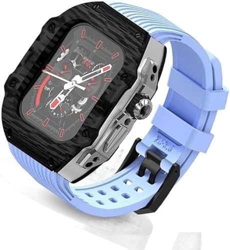GMJGCIRVC Ultra 49 mm Fluor Gummi -Uhrengurt Kohlenstofffasermodifikation Kit ， für Ersatzabdeckungsgurt ， für iWatch 8 7 6 5 4 Se 45mm 44 mm von GMJGCIRVC
