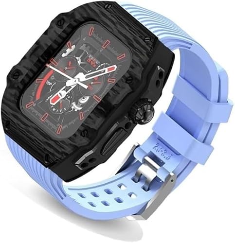 GMJGCIRVC Ultra 49 mm Fluor Gummi -Uhrengurt Kohlenstofffasermodifikation Kit ， für Ersatzabdeckungsgurt ， für iWatch 8 7 6 5 4 Se 45mm 44 mm von GMJGCIRVC