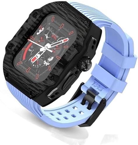 GMJGCIRVC Ultra 49 mm Fluor Gummi -Uhrengurt Kohlenstofffasermodifikation Kit ， für Ersatzabdeckungsgurt ， für iWatch 8 7 6 5 4 Se 45mm 44 mm von GMJGCIRVC