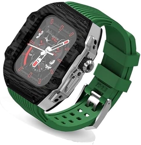 GMJGCIRVC Ultra 49 mm Fluor Gummi -Uhrengurt Kohlenstofffasermodifikation Kit ， für Ersatzabdeckungsgurt ， für iWatch 8 7 6 5 4 Se 45mm 44 mm von GMJGCIRVC