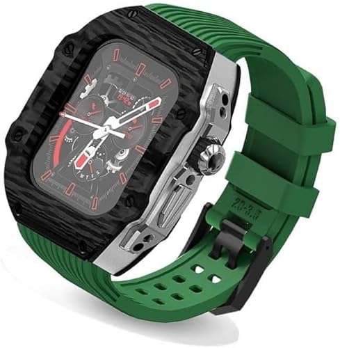GMJGCIRVC Ultra 49 mm Fluor Gummi -Uhrengurt Kohlenstofffasermodifikation Kit ， für Ersatzabdeckungsgurt ， für iWatch 8 7 6 5 4 Se 45mm 44 mm von GMJGCIRVC