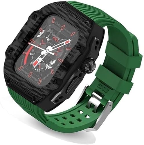 GMJGCIRVC Ultra 49 mm Fluor Gummi -Uhrengurt Kohlenstofffasermodifikation Kit ， für Ersatzabdeckungsgurt ， für iWatch 8 7 6 5 4 Se 45mm 44 mm von GMJGCIRVC