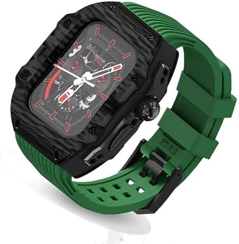 GMJGCIRVC Ultra 49 mm Fluor Gummi -Uhrengurt Kohlenstofffasermodifikation Kit ， für Ersatzabdeckungsgurt ， für iWatch 8 7 6 5 4 Se 45mm 44 mm von GMJGCIRVC