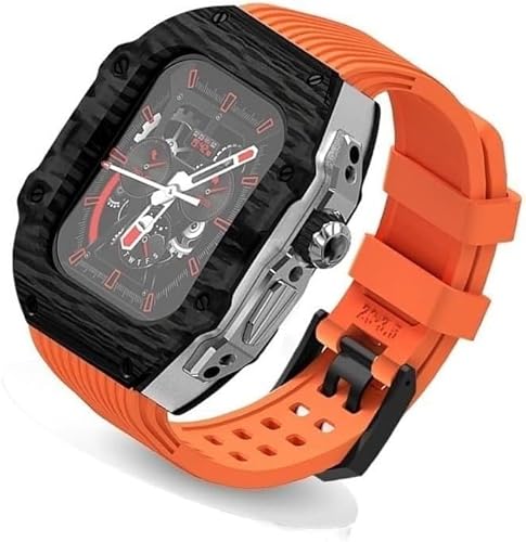 GMJGCIRVC Ultra 49 mm Fluor Gummi -Uhrengurt Kohlenstofffasermodifikation Kit ， für Ersatzabdeckungsgurt ， für iWatch 8 7 6 5 4 Se 45mm 44 mm von GMJGCIRVC