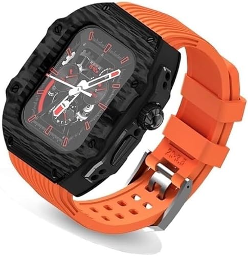 GMJGCIRVC Ultra 49 mm Fluor Gummi -Uhrengurt Kohlenstofffasermodifikation Kit ， für Ersatzabdeckungsgurt ， für iWatch 8 7 6 5 4 Se 45mm 44 mm von GMJGCIRVC