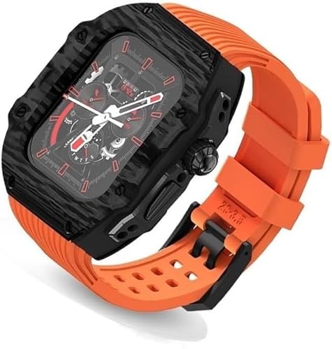 GMJGCIRVC Ultra 49 mm Fluor Gummi -Uhrengurt Kohlenstofffasermodifikation Kit ， für Ersatzabdeckungsgurt ， für iWatch 8 7 6 5 4 Se 45mm 44 mm von GMJGCIRVC