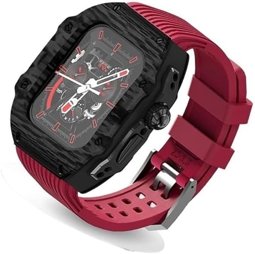 GMJGCIRVC Ultra 49 mm Fluor Gummi -Uhrengurt Kohlenstofffasermodifikation Kit ， für Ersatzabdeckungsgurt ， für iWatch 8 7 6 5 4 Se 45mm 44 mm von GMJGCIRVC