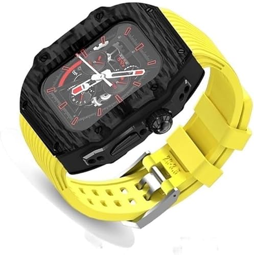 GMJGCIRVC Ultra 49 mm Fluor Gummi -Uhrengurt Kohlenstofffasermodifikation Kit ， für Ersatzabdeckungsgurt ， für iWatch 8 7 6 5 4 Se 45mm 44 mm von GMJGCIRVC