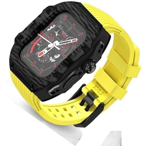 GMJGCIRVC Ultra 49 mm Fluor Gummi -Uhrengurt Kohlenstofffasermodifikation Kit ， für Ersatzabdeckungsgurt ， für iWatch 8 7 6 5 4 Se 45mm 44 mm von GMJGCIRVC