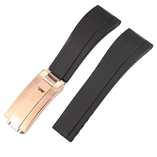 GMJGCIRVC WatchBand For YachtMaster Silicone Waterproof Watch Strap Accessories Rubber Bracelet Chain Buckle With Logo von GMJGCIRVC