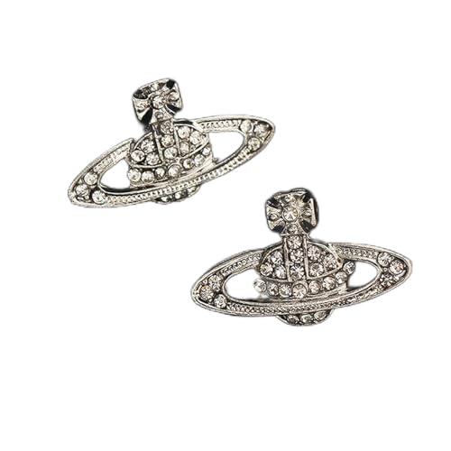 Ohrstecker Silber Mode Kristall Planet Anhänger Hängende Ohrringe for Frauen Marke Design Strass Stern Ohrstecker Schmuck Geschenk Ohrstecker Silber(Silver) von GMJTSRWV