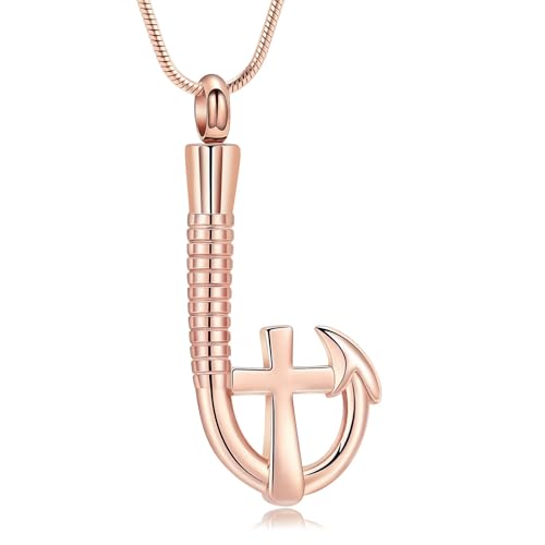 GMLRTOSPT Asche-Halskette mit Herz-Urne für Frauen, Gedenk-Asche-Andenken-Halskette für geliebte Menschen, Rose von GMLRTOSPT