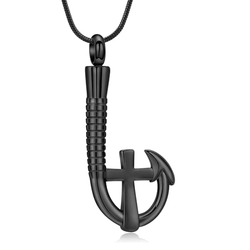 GMLRTOSPT Asche-Halskette mit Herz-Urne für Frauen, Gedenk-Asche-Andenken-Halskette für geliebte Menschen, Schwarz von GMLRTOSPT