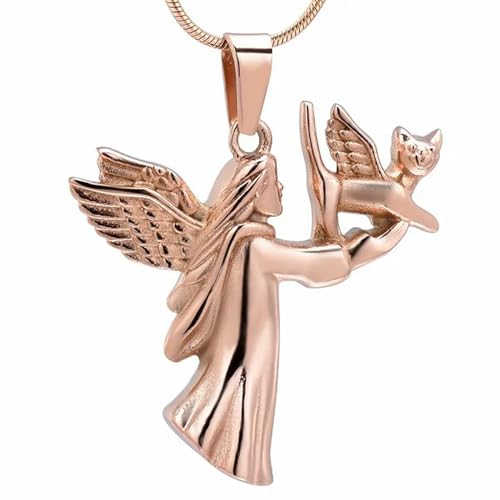 GMLRTOSPT Asche Schmuck Halskette Anhänger Urnenbox Engel hält Katze Form-Roségold GMLRTOSPT Asche Schmuck Halskette Anhänger Urnenbox Engel hält Katze Form-Roségold von GMLRTOSPT