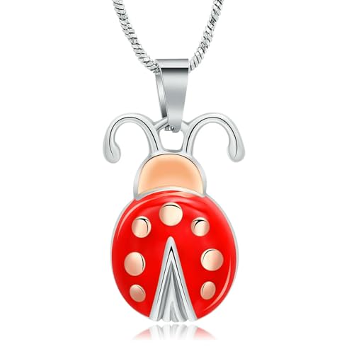 GMLRTOSPT Ascheschmuck für Haustiere, Marienkäfer-Urnen-Halskette für Asche, Edelstahl, Andenken, Asche-Anhänger, Gedenkschmuck für Damen und Herren, Stahl, Rose GMLRTOSPT Ascheschmuck für Haustiere, Marienkäfer-Urnen-Halskette für Asche, Edelstahl, Andenken, Asche-Anhänger, Gedenkschmuck für Damen und Herren, Stahl, Rose von GMLRTOSPT