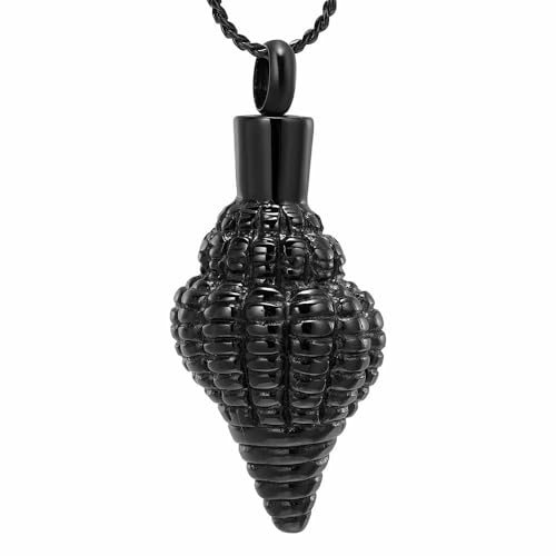 GMLRTOSPT Conch-Anhänger Herren- und Damenschmuck Gedenkschnitzerei Edelstahl Bestattungsurnenschmuck-Schwarz GMLRTOSPT Conch-Anhänger Herren- und Damenschmuck Gedenkschnitzerei Edelstahl Bestattungsurnenschmuck-Schwarz von GMLRTOSPT