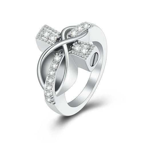 GMLRTOSPT Diamant-Kreuzring zum Halten der Asche Ihrer Lieben, Urnenring für Frauen und Männer, Fingerring-8 von GMLRTOSPT