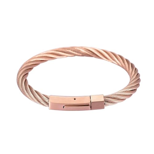 GMLRTOSPT Dreifach viele stapelbare Kabel Draht gedreht Armreif Armbänder Damen Herren Manschette Armband-Rose Gold Farbe GMLRTOSPT Dreifach viele stapelbare Kabel Draht gedreht Armreif Armbänder Damen Herren Manschette Armband-Rose Gold Farbe von GMLRTOSPT