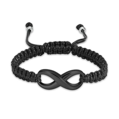 GMLRTOSPT Feuerbestattungsarmband für Asche, Gedenkschmuck, Urnenarmband, geflochtenes Seil, verstellbarer Andenken-Armreif für Damen und Herren, Schwarz von GMLRTOSPT
