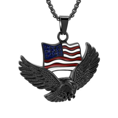 GMLRTOSPT Feuerbestattungsschmuck Adlerform Anhänger Halskette mit US-Flagge Edelstahl für Haustier/Menschliche Asche Mann Geschenk Memorial-C GMLRTOSPT Feuerbestattungsschmuck Adlerform Anhänger Halskette mit US-Flagge Edelstahl für Haustier/Menschliche Asche Mann Geschenk Memorial-C von GMLRTOSPT