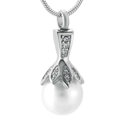 GMLRTOSPT Gedenkschmuck Echte Perle Goldene Einäscherungskette Schmuck Aschehalter für Frauen-Silber GMLRTOSPT Gedenkschmuck Echte Perle Goldene Einäscherungskette Schmuck Aschehalter für Frauen-Silber von GMLRTOSPT