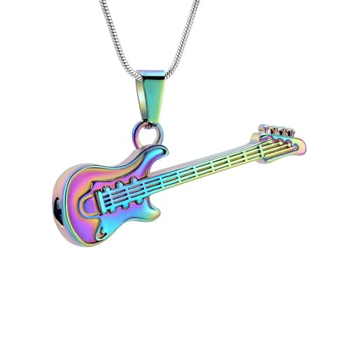 GMLRTOSPT Halskette in Form einer elektronischen Gitarre zur Einäscherung von Asche, Gedenkschmuck, Aschehalter, Andenken-Anhänger, bunt GMLRTOSPT Halskette in Form einer elektronischen Gitarre zur Einäscherung von Asche, Gedenkschmuck, Aschehalter, Andenken-Anhänger, bunt von GMLRTOSPT