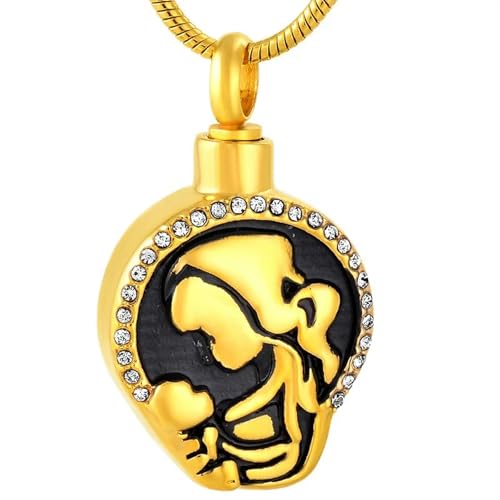 GMLRTOSPT Halskette mit Anhänger, Urnenbox, Form „Mutter hält Sohn“, Gold GMLRTOSPT Halskette mit Anhänger, Urnenbox, Form „Mutter hält Sohn“, Gold von GMLRTOSPT