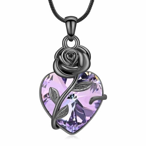 GMLRTOSPT Herz-Urnen-Halskette für Asche, Edelstahl, Blumen-Einäscherungsschmuck für Frauen, Urnen-Medaillon, Andenken, Asche-Schmuck, Schwarz GMLRTOSPT Herz-Urnen-Halskette für Asche, Edelstahl, Blumen-Einäscherungsschmuck für Frauen, Urnen-Medaillon, Andenken, Asche-Schmuck, Schwarz von GMLRTOSPT