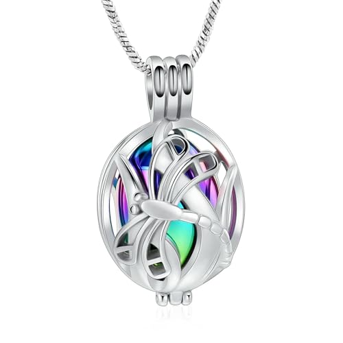 GMLRTOSPT Personalisierter Gedenk-Urne-Anhänger für die Asche von Haustieren, Edelstahl, Andenkenschmuck für Frauen, A von GMLRTOSPT