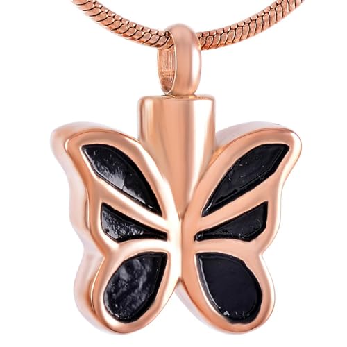 GMLRTOSPT Urnenanhänger Halskette Halskette Schmetterling Schmuck Herbst Accessoires Gedenkschmuck Asche Anhänger-2 von GMLRTOSPT