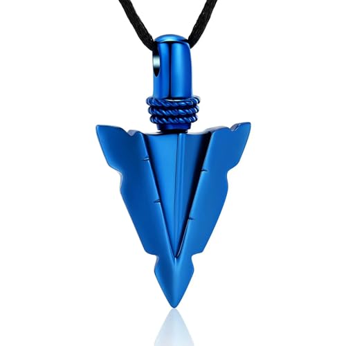 GMLRTOSPT Urnenanhänger für Männer und Frauen, Halskette, Party-Ornamente, Edelstahl, Schmuck für Asche, blau von GMLRTOSPT