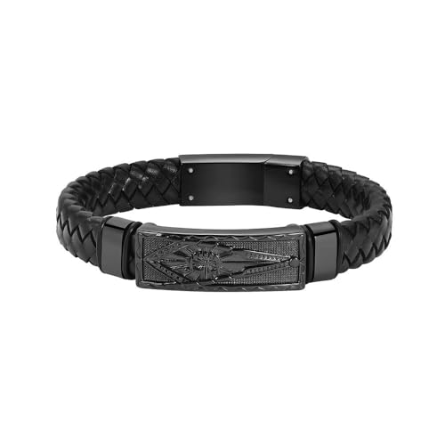GMLRTOSPT Urnenarmband für Asche zur Einäscherung, für Männer, geflochtenes Freimaurer-Urnenarmband, Andenkenschmuck, Schwarz, 22 cm von GMLRTOSPT