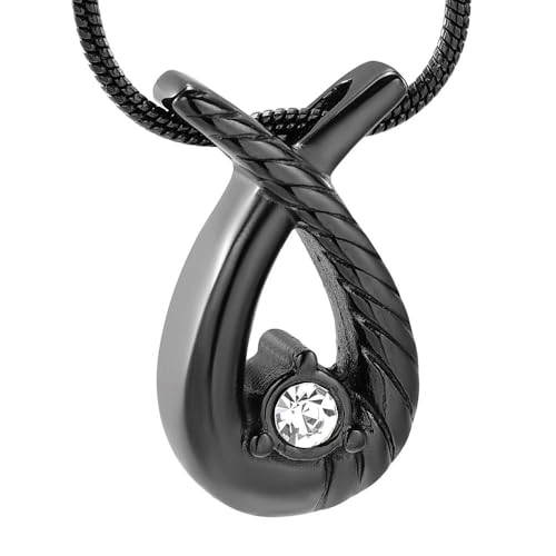 GMLRTOSPT Urnenkette für Asche, Edelstahl, Asche-Anhänger für Damen und Herren, Andenken, Gedenkschmuck für Asche, Schwarz von GMLRTOSPT
