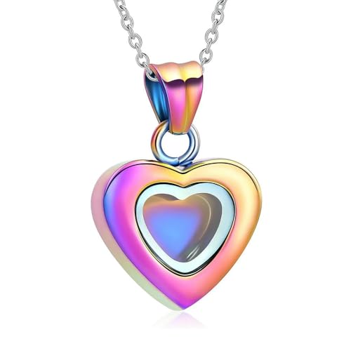 GMLRTOSPT Urnenketten für Asche, Einäscherungsschmuck für Asche, Andenkenanhänger für Asche für Frauen und Männer, bunt von GMLRTOSPT