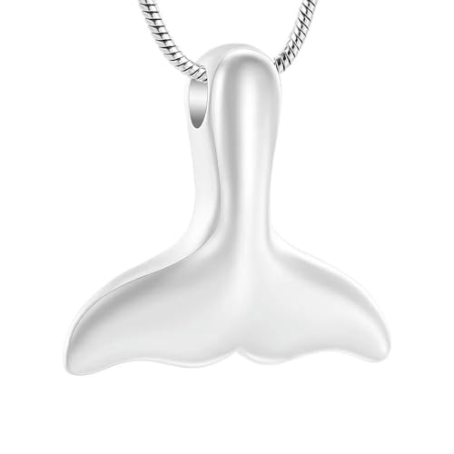 GMLRTOSPT Whale Tail Herren- und Damenschmuck Anhänger Gedenkschnitzerei Edelstahl Beerdigung-Stahlfarbe von GMLRTOSPT